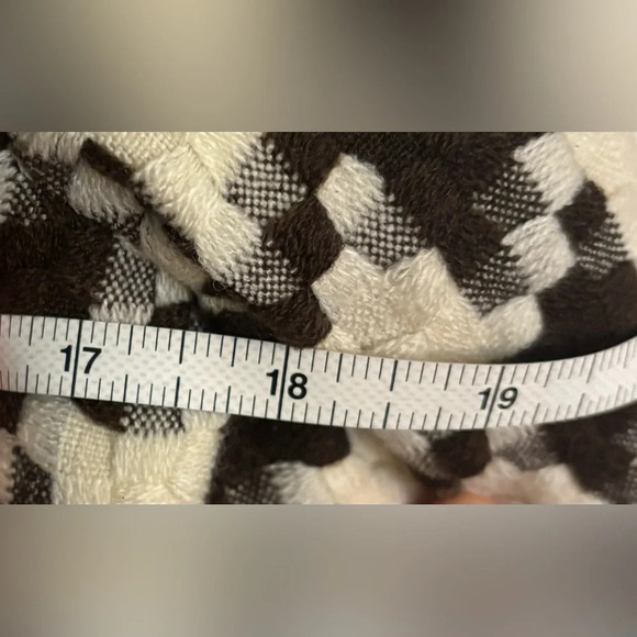 Anthropologie Tulle Womens Brown Ivory Double Breast Houndstooth Jacket Sz Med - Picture 9 of 9